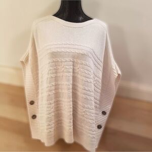 Banana Republic Women’s Size XS/Small Cable Knit Sweater Poncho Cream Beige EUC
